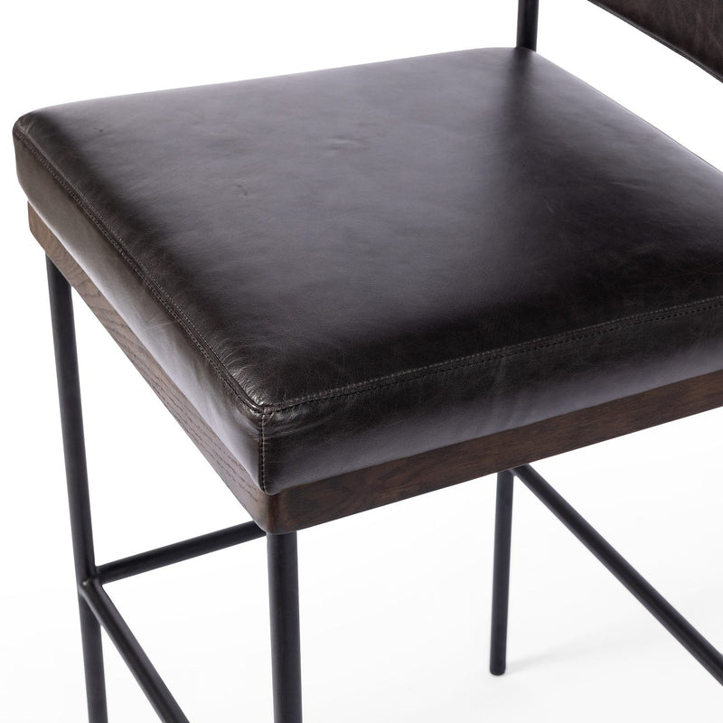 media image for benton leather stool by bd studio 109318 014 13 28