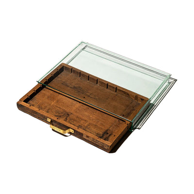 product image for glass display case with vintage drawer 4 52