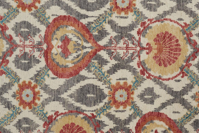 media image for Bennet Hand Knotted Orange and Gray Rug by BD Fine Texture Image 1 259