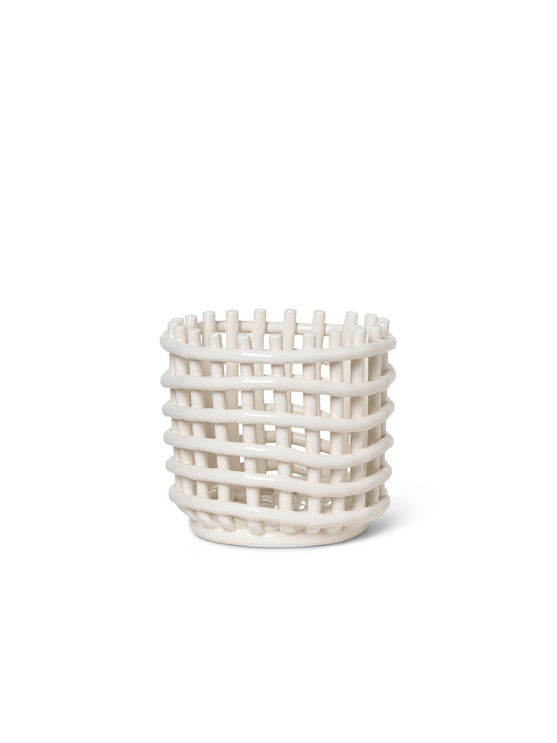 media image for Ceramic Basket - Off-White by Ferm Living 228
