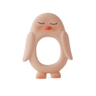 product image of penguin baby teether in rose by oyoy 1 555