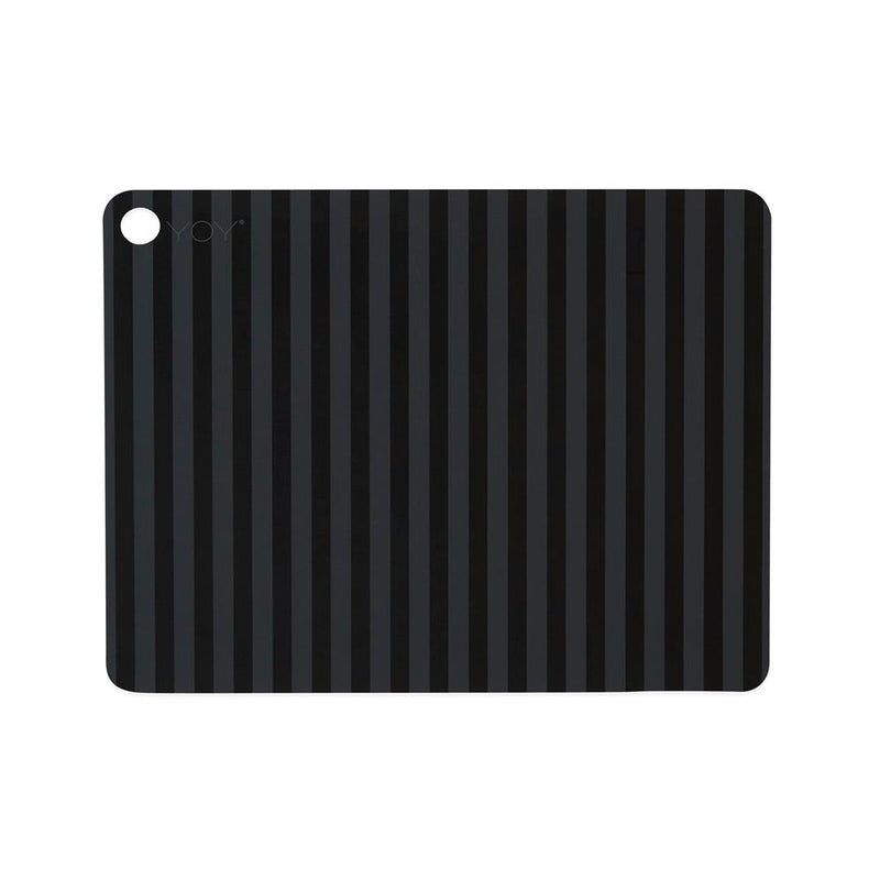 media image for placemat stripe anthracite 2 pcs pack design by oyoy 1 248
