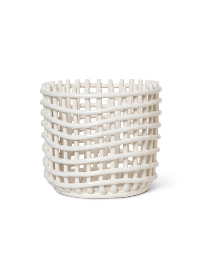 product image for Ceramic Basket - Off-White by Ferm Living 19