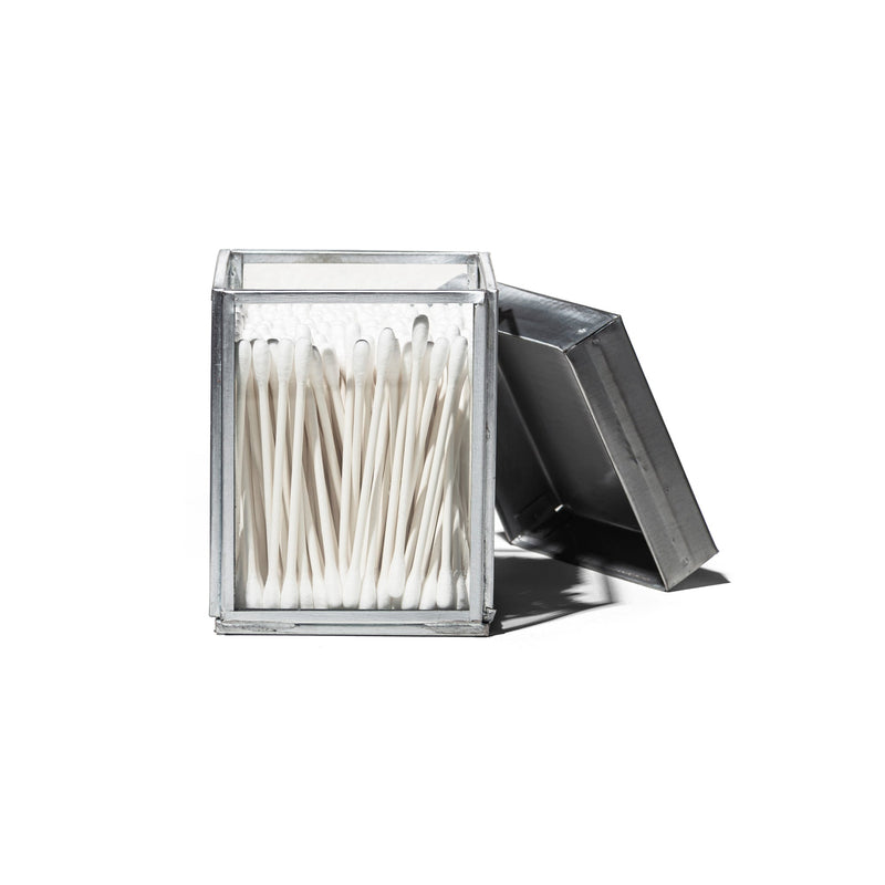 media image for glass box w recycle steel lid cotton swab 1 263
