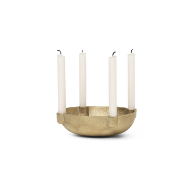 product image for Bowl Candle Holder in Casted Brass by Ferm Living by Ferm Living 67