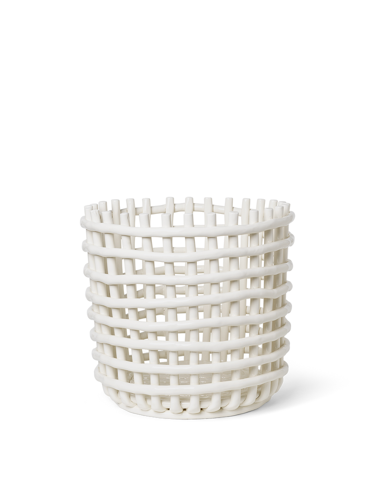 media image for Ceramic Basket - Off-White - Extra Large 298