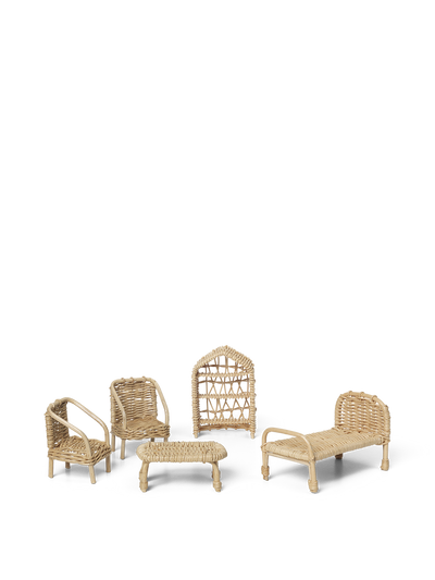 product image of Rattan Dollhouse Furniture Set Of 5 By Ferm Living Fl 1104266200 1 560