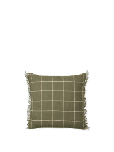 product image for Calm Cushion - Checked in Olive/Off-white 44
