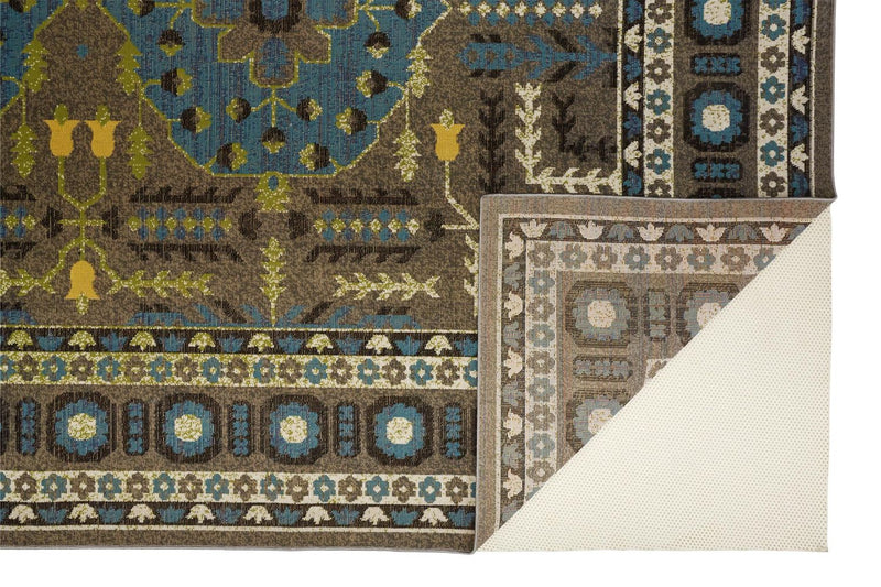media image for Hurst Gray and Blue Rug by BD Fine Fold Image 1 231