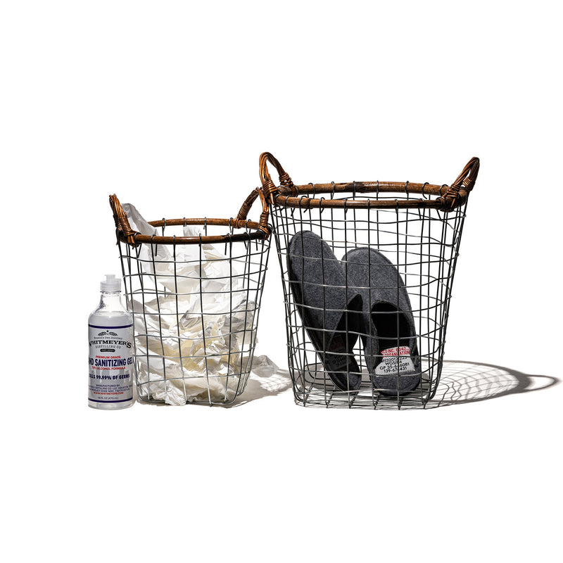 media image for rattan top wire basket small design by puebco 2 22