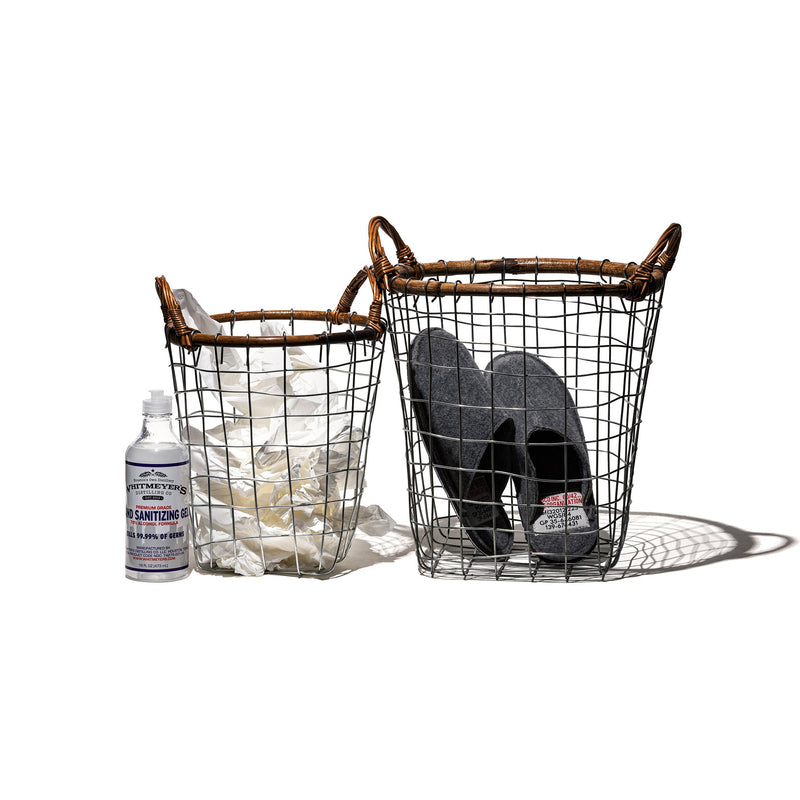 media image for rattan top wire basket small design by puebco 2 233