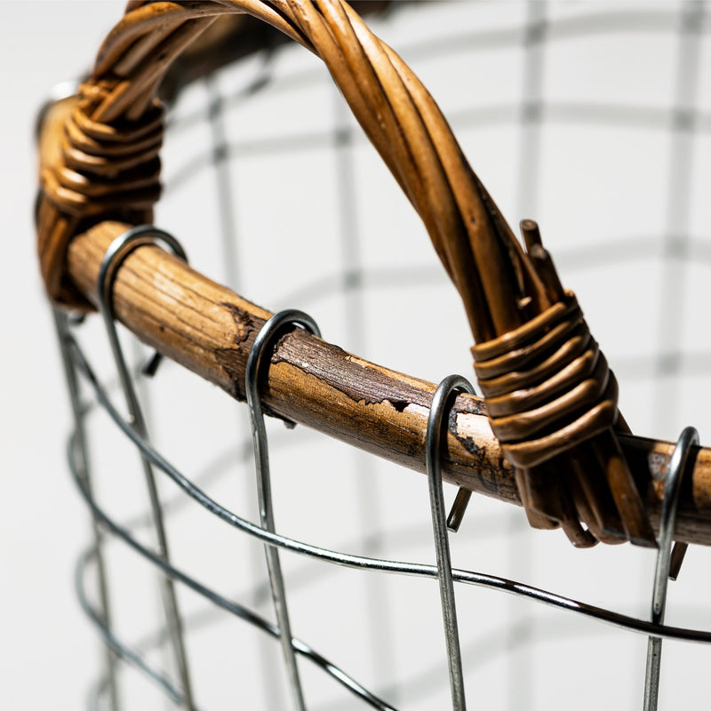 media image for rattan top wire basket medium design by puebco 4 233