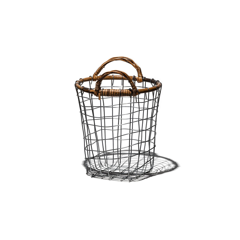 media image for rattan top wire basket small design by puebco 3 225