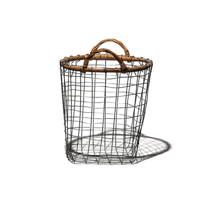 product image for rattan top wire basket medium design by puebco 3 82
