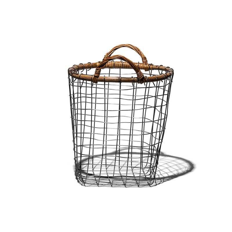 media image for rattan top wire basket medium design by puebco 3 247
