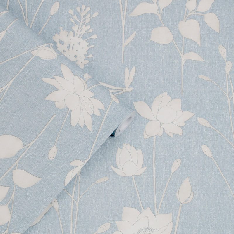 media image for Laura Ashley Dragonfly Garden Chalk Blue Wallpaper by Graham & Brown 223