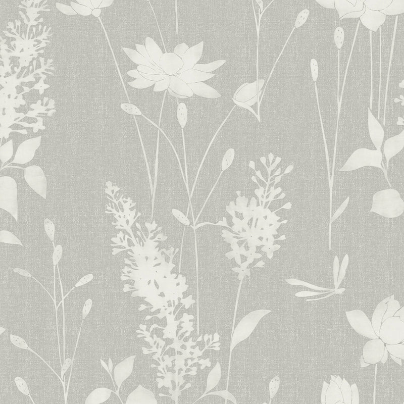 media image for Laura Ashley Dragonfly Garden Steel Wallpaper by Graham & Brown 210
