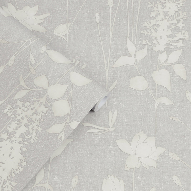 media image for Laura Ashley Dragonfly Garden Steel Wallpaper by Graham & Brown 273