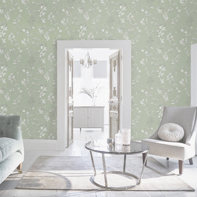 product image for Laura Ashley Elderwood Sage Wallpaper by Graham & Brown 55
