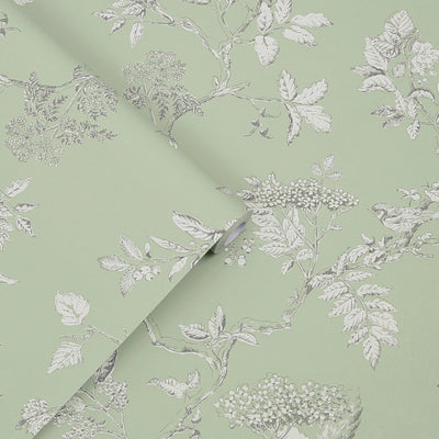 product image for Laura Ashley Elderwood Sage Wallpaper by Graham & Brown 85