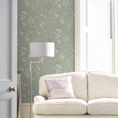 product image for Laura Ashley Elderwood Sage Wallpaper by Graham & Brown 89