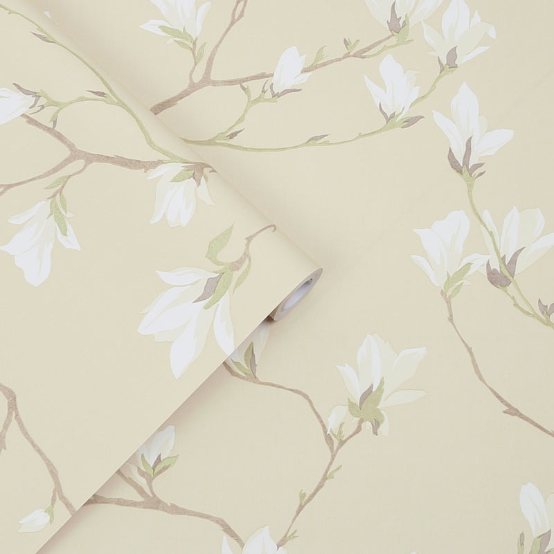 media image for Laura Ashley Magnolia Grove Natural Wallpaper by Graham & Brown 223
