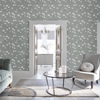 product image for Laura Ashley Magnolia Grove Slate Wallpaper by Graham & Brown 45