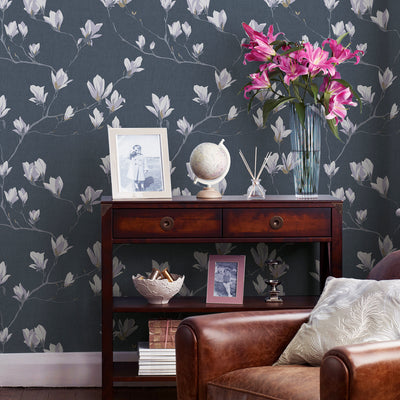 product image for Laura Ashley Magnolia Grove Dusky Seaspray Wallpaper by Graham & Brown 29