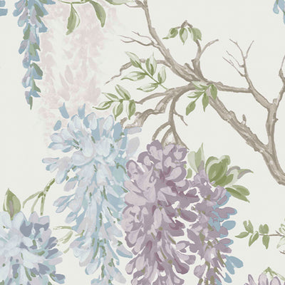 product image for Laura Ashley Wisteria Garden Pale Iris Wallpaper by Graham & Brown 87