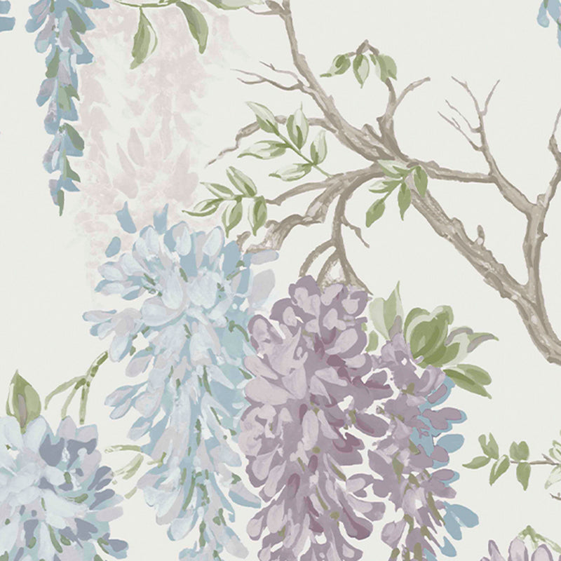 media image for Laura Ashley Wisteria Garden Pale Iris Wallpaper by Graham & Brown 247