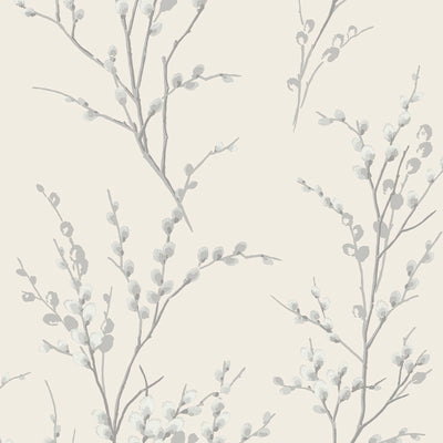 product image of Laura Ashley Pussy Willow Off-White and Steel Wallpaper by Graham & Brown 530
