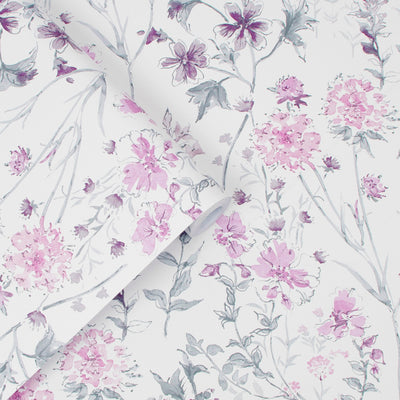 product image for Laura Ashley Wild Meadow Pale Iris Wallpaper by Graham & Brown 84