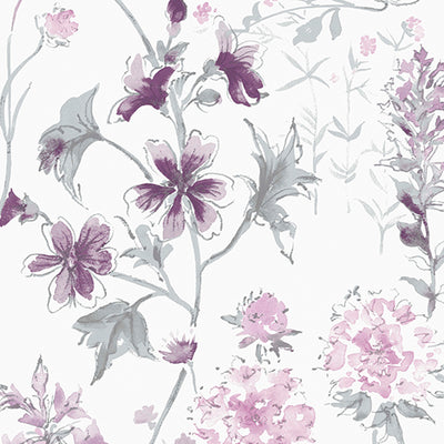 product image for Laura Ashley Wild Meadow Pale Iris Wallpaper by Graham & Brown 89