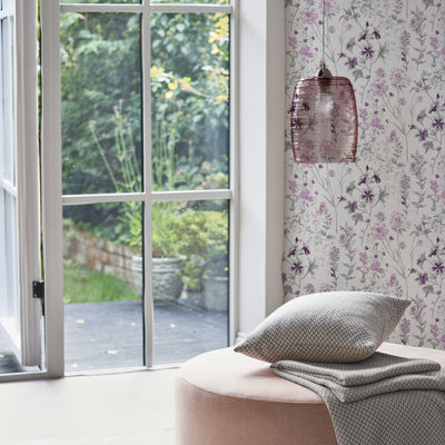 product image for Laura Ashley Wild Meadow Pale Iris Wallpaper by Graham & Brown 72