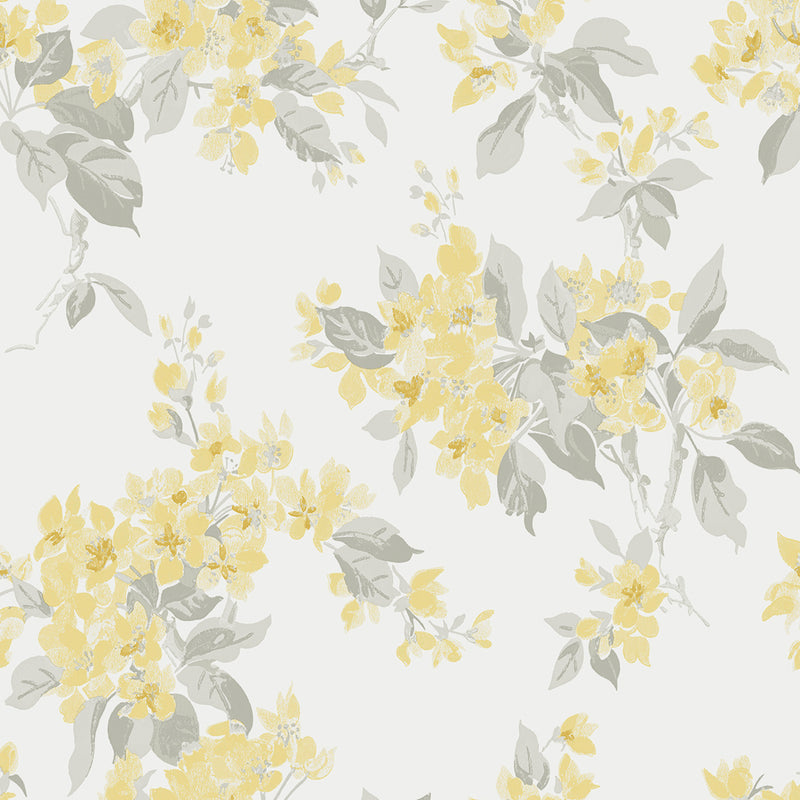 media image for Laura Ashley Apple Blossom Sunshine Wallpaper by Graham & Brown 291