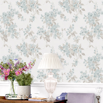product image for Laura Ashley Apple Blossom Duck Egg Wallpaper by Graham & Brown 10