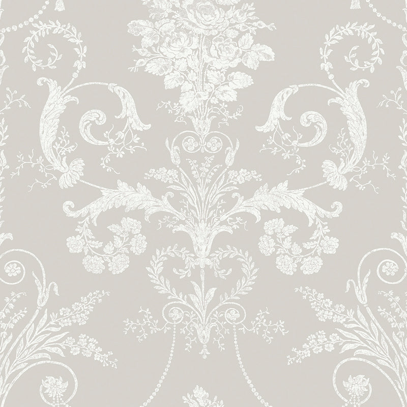 media image for Laura Ashley Josette White and Dove Grey Wallpaper by Graham & Brown 27