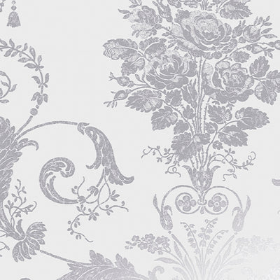 product image for Laura Ashley Josette Metallic Silver Wallpaper by Graham & Brown 4