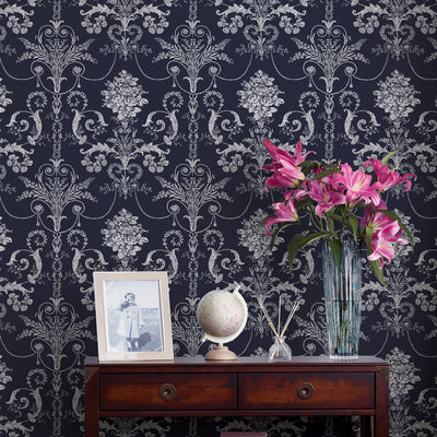 product image for Laura Ashley Josette Midnight Wallpaper by Graham & Brown 81