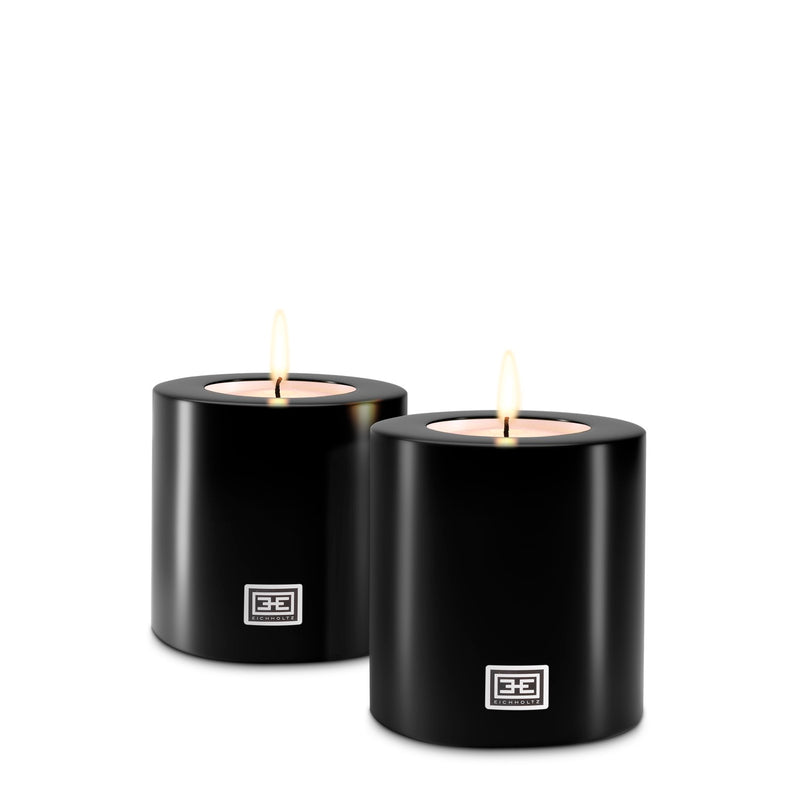 media image for Artificial Candle Set of 2 in Black 1 234