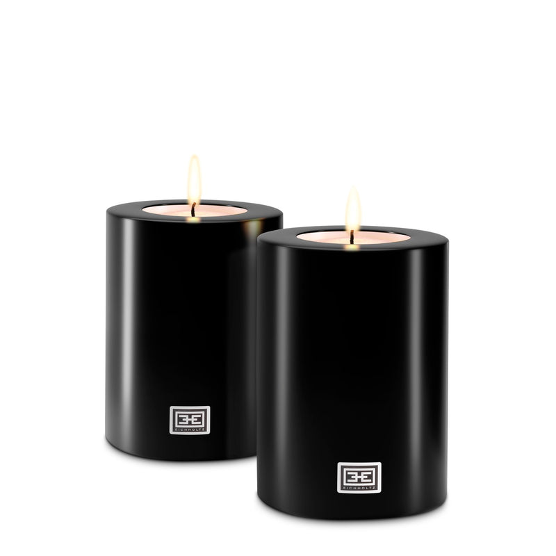 media image for Artificial Candle Set of 2 in Black 3 294