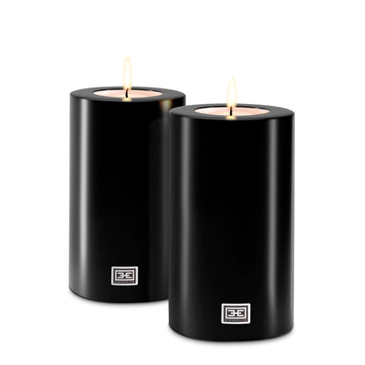 product image for Artificial Candle Set of 2 in Black 5 13