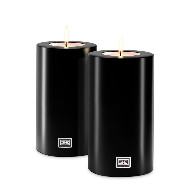 media image for Artificial Candle Set of 2 in Black 7 259