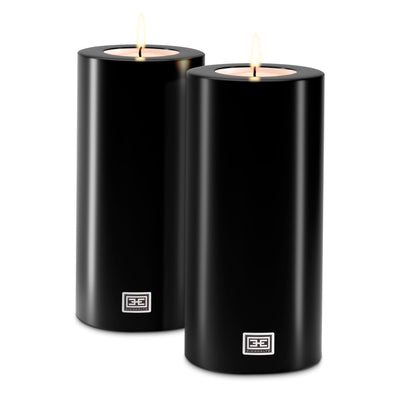 product image for Artificial Candle Set of 2 in Black 9 49