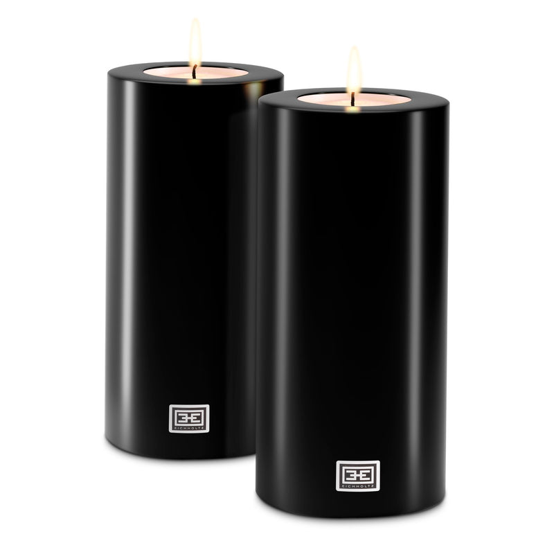 media image for Artificial Candle Set of 2 in Black 9 231