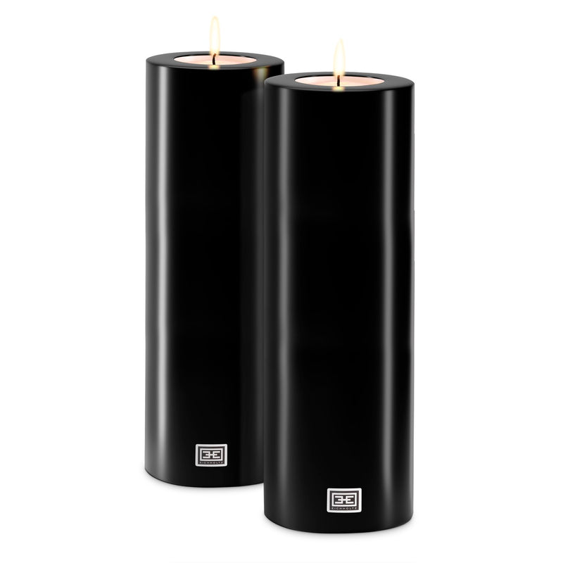 media image for Artificial Candle Set of 2 in Black 11 281