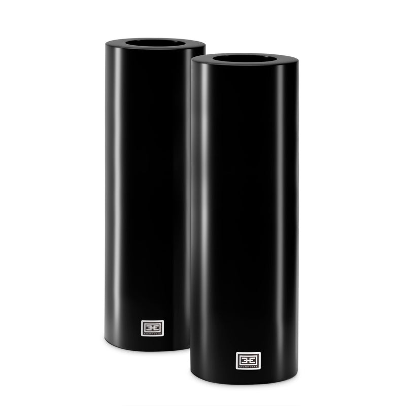 media image for Artificial Candle Set of 2 in Black 12 249