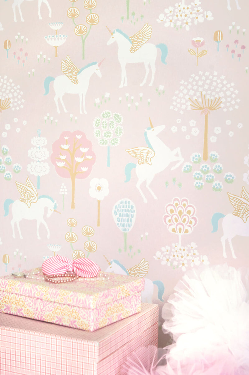 media image for True Unicorns Pink Wallpaper by Majvillan 222
