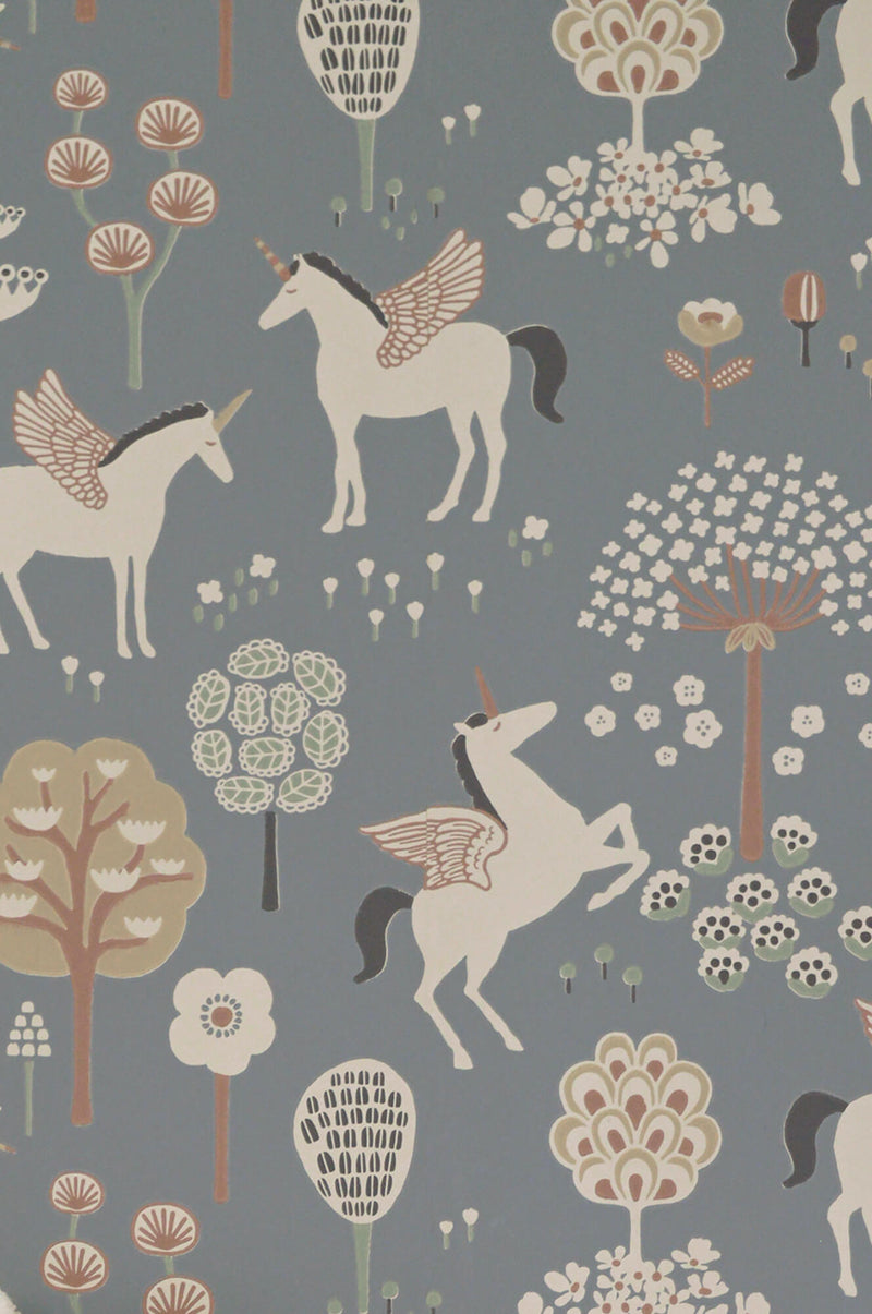 media image for True Unicorns Evening Blue Wallpaper by Majvillan 220