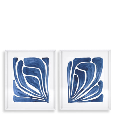 product image of ec373 blue stylized leaf set of 2 print by eichholtz 116654 1 50